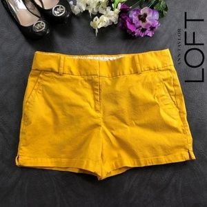 Loft bright yellow chino shorts size 6